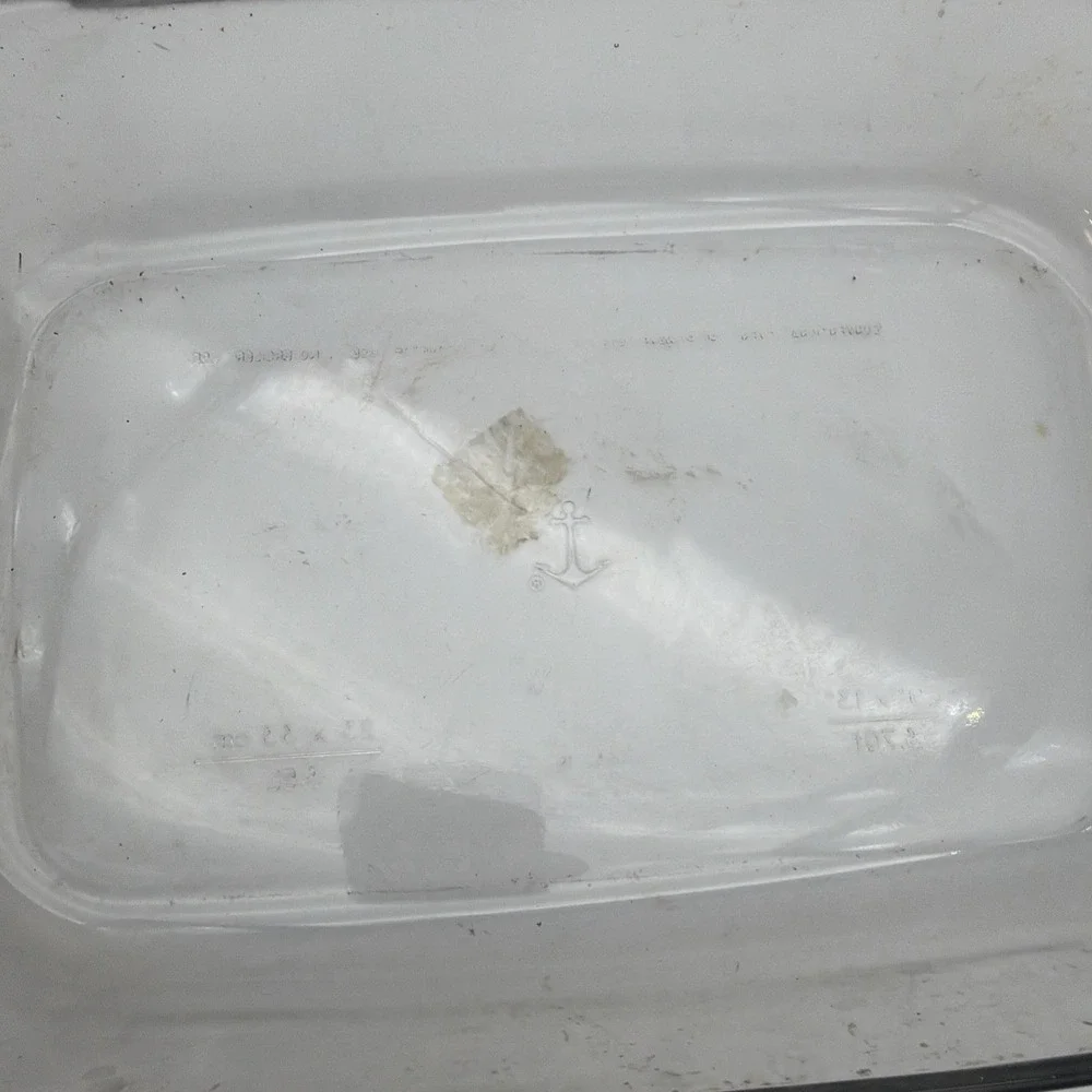Vintage Fire King Anchor Hocking Casserole Dish Bakeware 4L Clear Glass 10